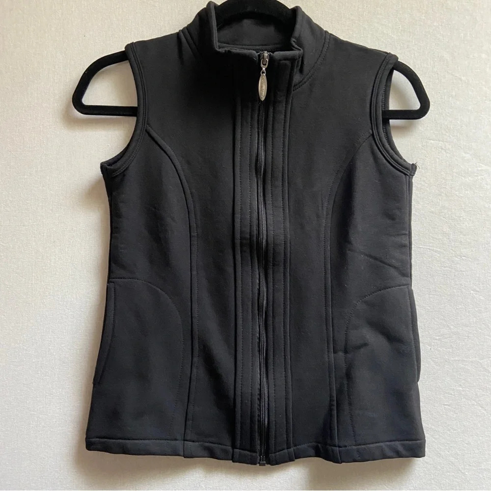NWT Blue Sky Bamboo Organic Zip-Up Vest Black Women’s Size XS